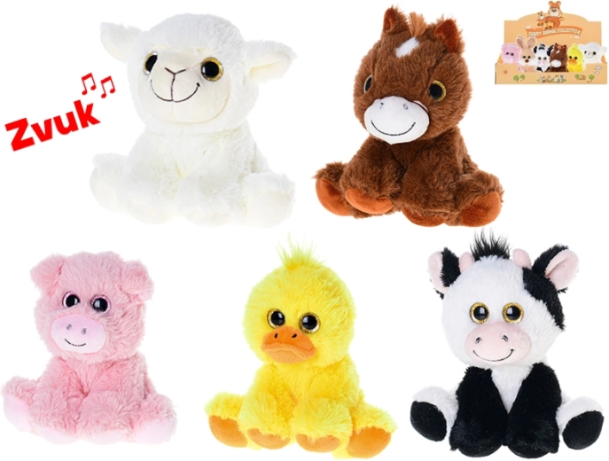Animăluțe de fermă din pluș cu sunet 14 cm