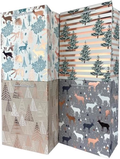 Pungă cadou din hârtie TORO de Crăciun 40 × 30 × 12 cm, mix de modele