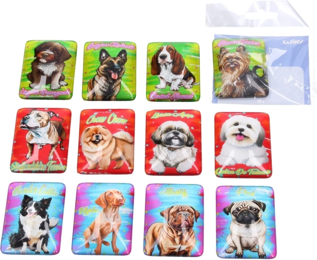 Magnet din sticlă cu câine 4,6 × 6,8 cm – mix de modele