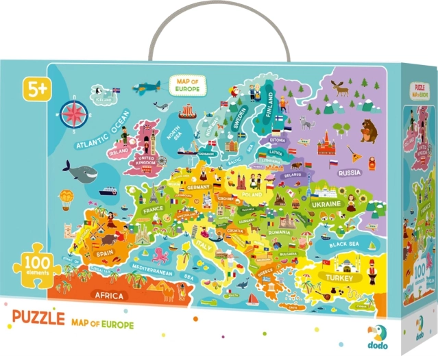 Puzzle hartă a Europei 100 piese