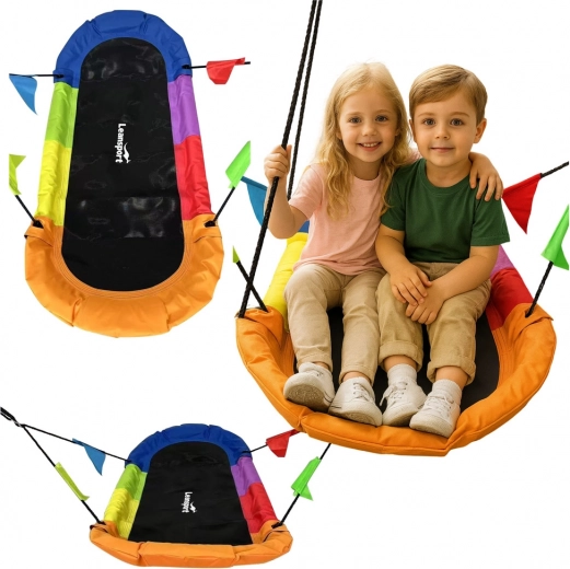 Leagăn de grădină tip cuib de barză dreptunghiular colorat 167 x 75 cm