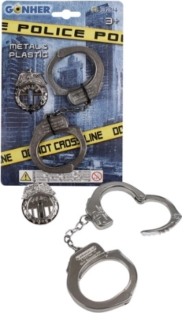 Set de polițist Gonher cu cătușe metalice și insignă