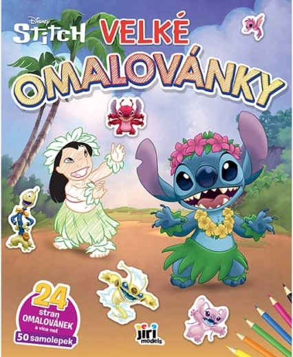 Carte de colorat mari Lilo & Stitch cu autocolante