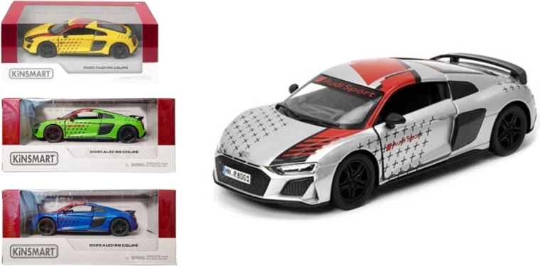 Audi R8 model metalic 1:36 cu mecanism cu arc (Pull Back)