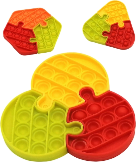 Puzzle antistres Pop It cu 3 piese, 14 cm - 1 bucată
