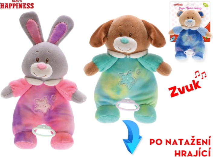 Animăluț de pluș cu melodie Baby Happiness 26 cm