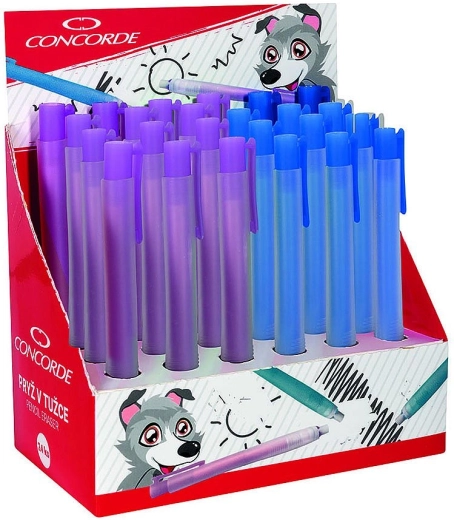 Radieră retractabilă în tub Concorde, culori asortate