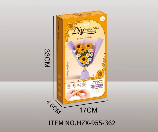 Set de flori moi – creează-ți singur un buchet: floarea-soarelui galbenă