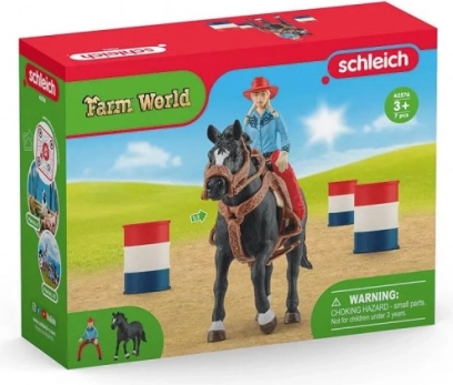 Fata cowgirl și cursa în jurul butoaielor Lumea Fermei