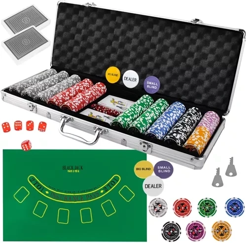 Set de poker 500 de jetoane în valiză