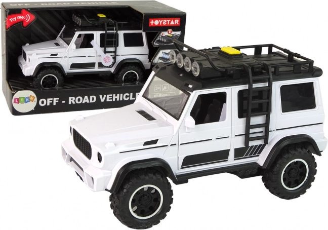Mașină off-road albă 1:14 cu sunete și lumini