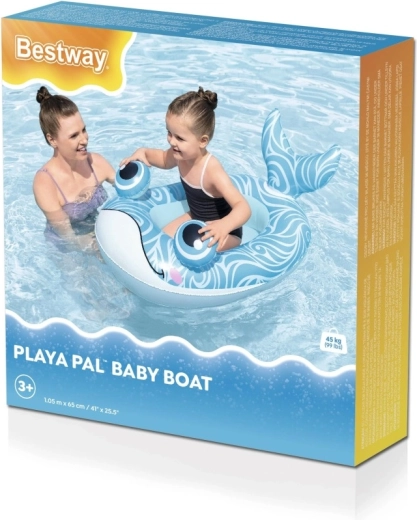 Bărcuță gonflabilă pentru copii în formă de balenă 105 × 65 cm BESTWAY