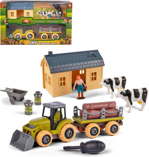 Set de montaj pentru fermă – tractor de înșurubat cu remorcă și accesorii