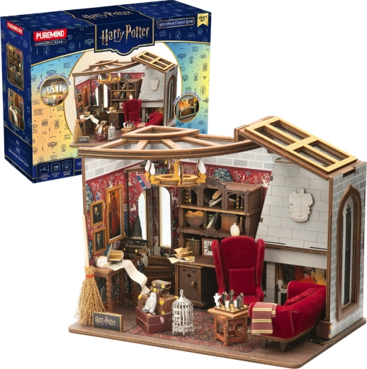 Puremind Harry Potter puzzle 3D din lemn – sala comună Gryffindor