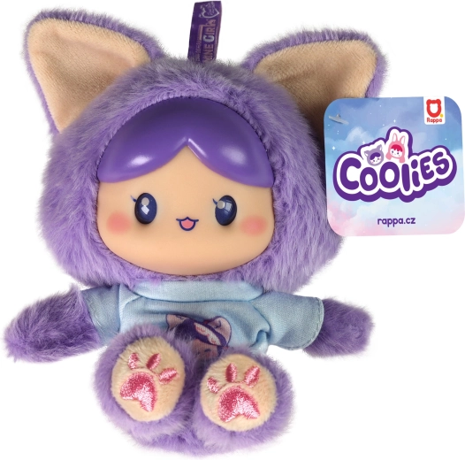 Păpușă de pluș Coolies mov 15 cm