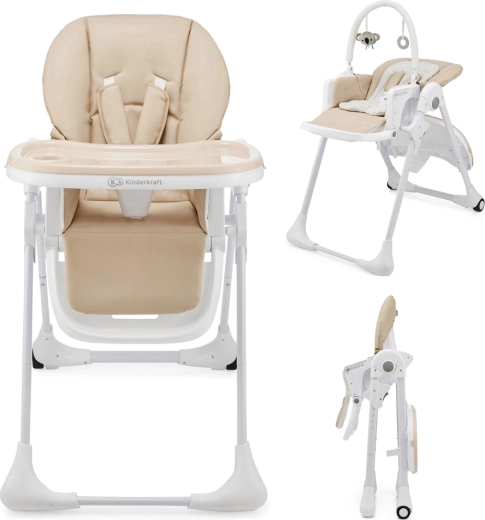Scaun de masă și balansoar Kinderkraft Tummie 2în1 beige
