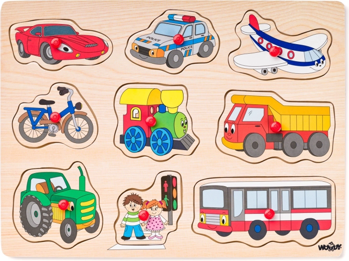 Puzzle pe placă – mijloace de transport