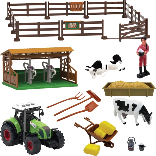 Set de joacă fermă cu lumini și sunete, 43 piese