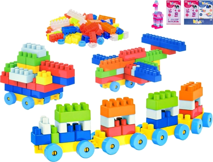 Set de construcție vehicule, 100 piese, pentru copii de la 3 ani