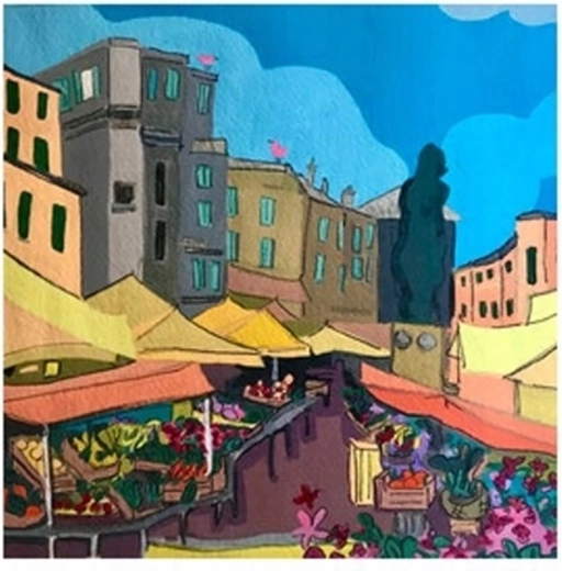 Norimpex Pictură pe numere Piața de flori 40 × 50 cm