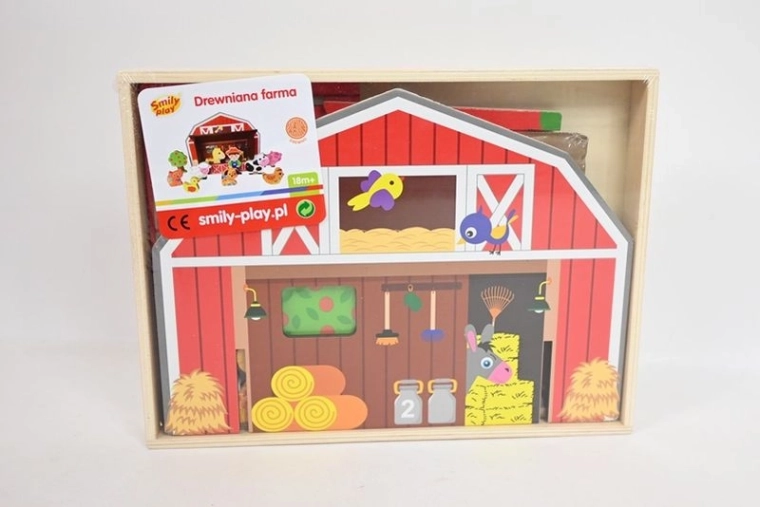 SmilyPlay fermă din lemn cu hambar și figurine