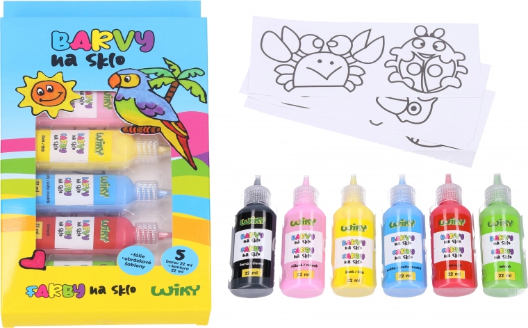 Vopsele pentru sticlă cu contur și șabloane 5+1