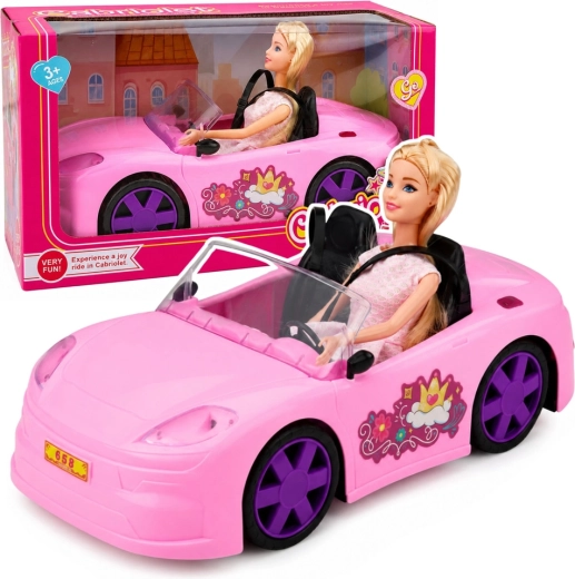 Păpușa Bella în cabriolet roz