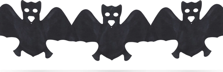 Ghirlandă din hârtie pentru Halloween cu lilieci, 3 m