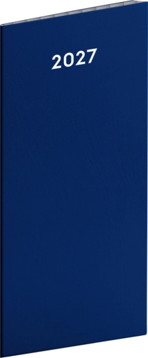 Notique agenda de buzunar albastră 2027 (lunar), 8 × 18 cm