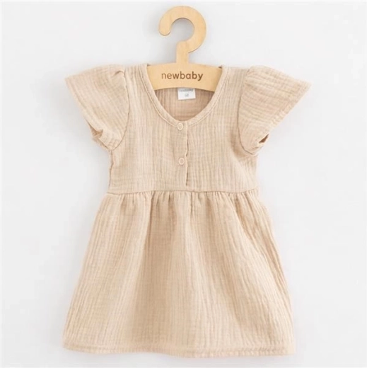 Rochiță muselin pentru bebeluși New Baby, bej, măr. 86 (12–18 luni)