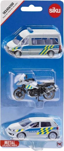 Set de poliție Siku cu mașini și motocicletă – versiune cehă