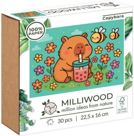 Puzzle 30 piese Capibara cu bubble tea