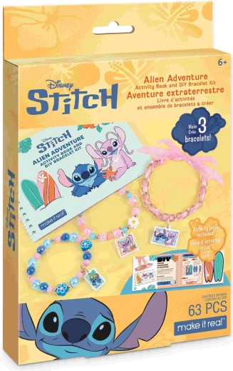 Caiet de activități și set pentru realizarea brățărilor Disney Stitch