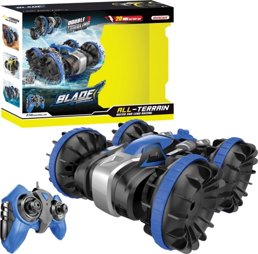 Mașină RC amfibie 1:18 – albastră