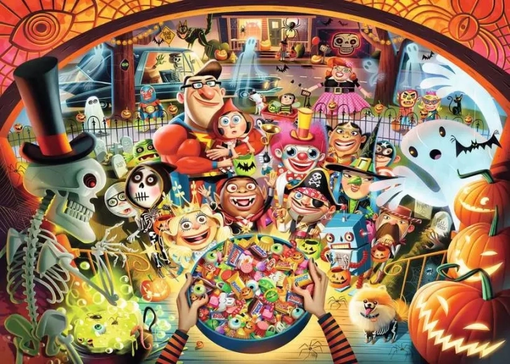 Puzzle RAVENSBURGER Colindat de Halloween 1000 piese