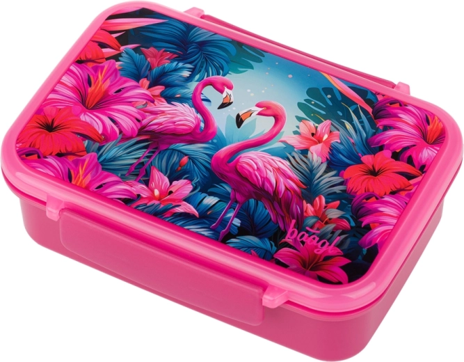 Cutie pentru gustare Baagl cu compartimente Flamingo