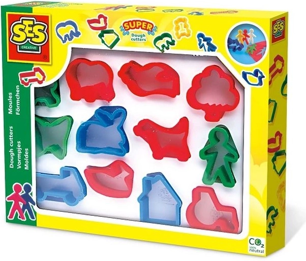 SES forme de decupat din plastic pentru plastilină/modelină (12 buc.)