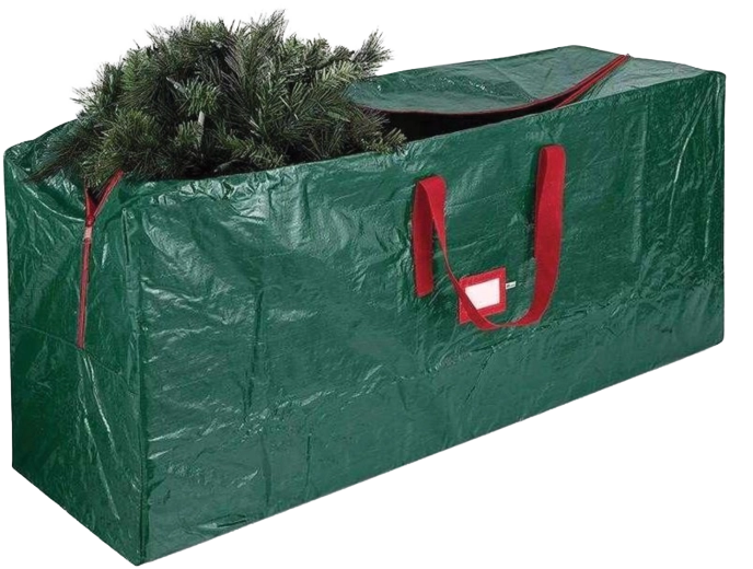 Geantă verde pentru depozitarea bradului de Crăciun 122 × 38 × 50 cm