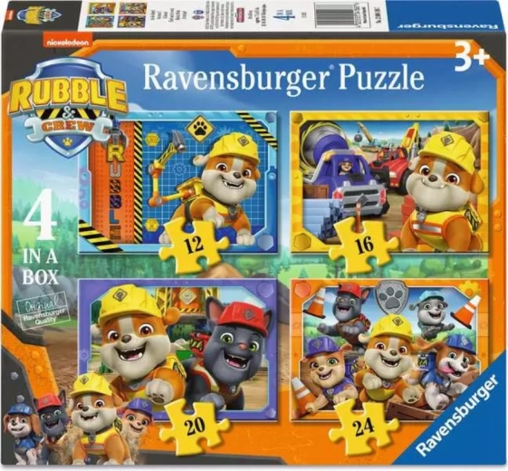 Puzzle Ravensburger Patrula Cățelușilor – Rubble și echipa lui 4 în 1 (12–24 piese)