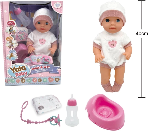 Bebeluș care face pipi cu accesorii, 40 cm