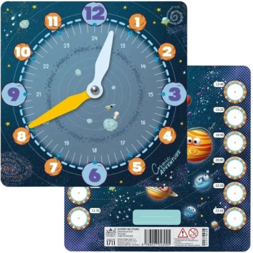 Ceas didactic din hârtie Cosmic Adventure