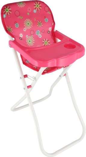 Scaun înalt pentru păpuși cu tăviță, pliabil