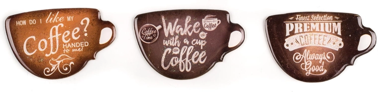 Magneți decorativi Coffee, mix de modele, 3 buc.