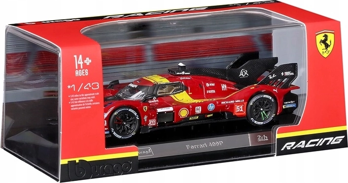 Bburago Ferrari 499P model de curse 1:43 roșu