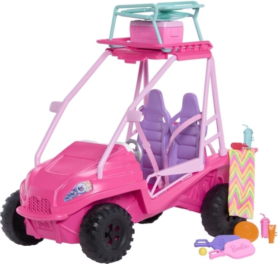 Buggy de plajă Barbie pentru 4 păpuși cu accesorii