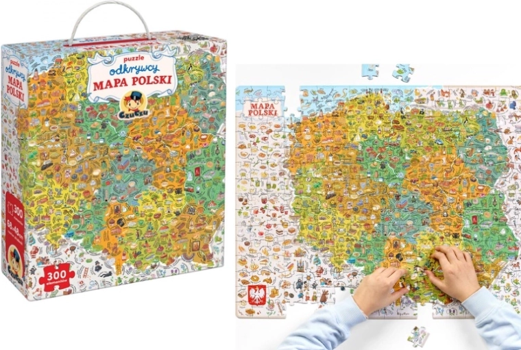 CzuCzu puzzle pentru exploratori, harta Poloniei, 300 de piese