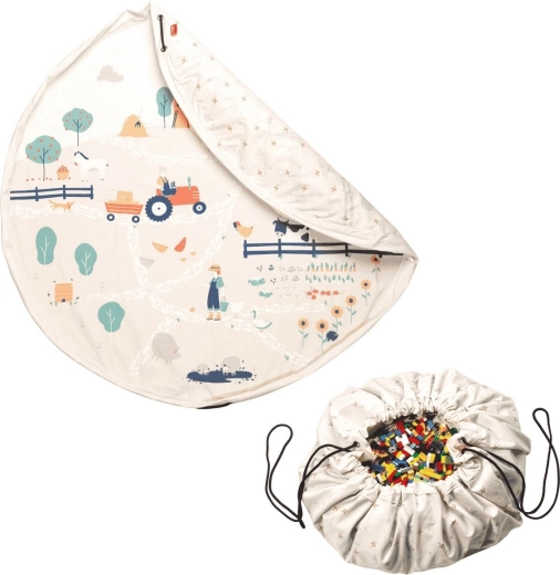 Play&Go Noomad original pătură de joacă și sac pentru jucării farmă