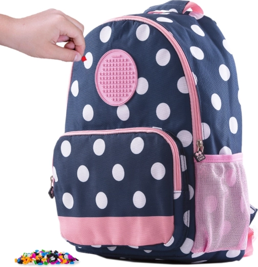 Rucsac de timp liber Pixie Crew albastru cu buline albe
