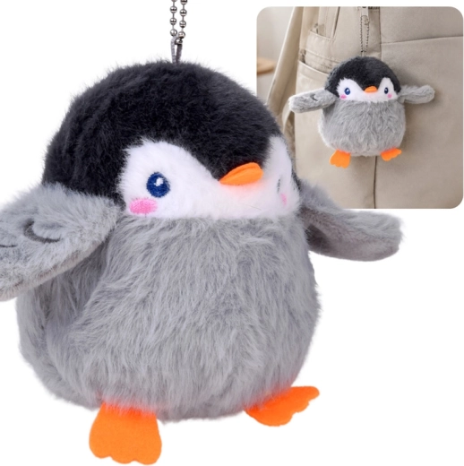 Breloc din pluș pinguinul Edek cu fluier pe rucsac 11 cm - 1 bucată