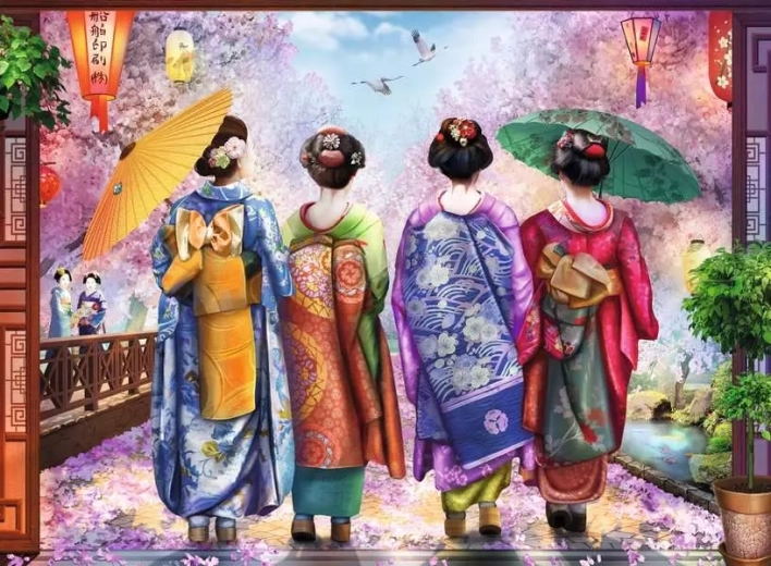 Puzzle RAVENSBURGER Între copaci înfloriți 500 piese